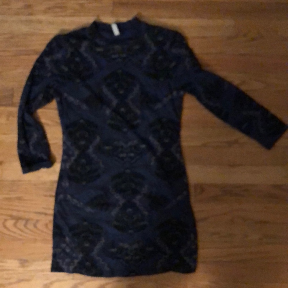 Free people Blue dress with back cut out